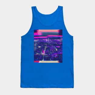 night city glitch vhs retro Tank Top